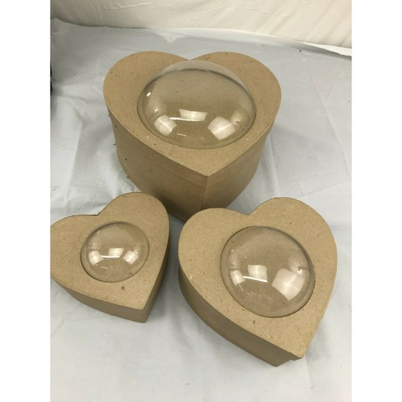 Set of 3 Heart Gift Boxes with Bubble Window - Picture 1 of 6